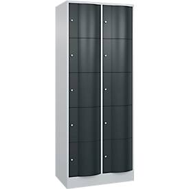 C und P C+P Resisto lockerkast, 2 vakken, 10 vakken, B 772 x D 540 x H 1950 mm, lichtgrijs/antracietgrijs