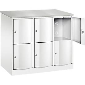 C und P C+P Resisto lockerkast, 3 vakken, 6 vakken, B 1148 x D 640 x H 1077 mm, verkeerswit
