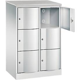 C und P C+P Resisto lockerkast, 2 vakken, 6 vakken, B 772 x D 540 x H 1255 mm, lichtgrijs
