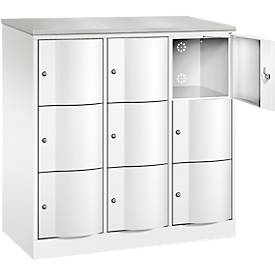 C und P C+P Resisto lockerkast, 3 vakken, 9 vakken, B 1148 x D 540 x H 1255 mm, verkeerswit