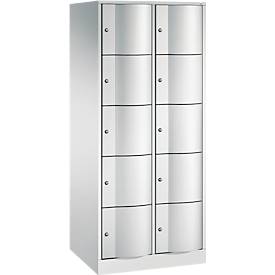 C und P C+P Resisto lockerkast, 2 vakken, 10 vakken, B 772 x D 640 x H 1950 mm, lichtgrijs