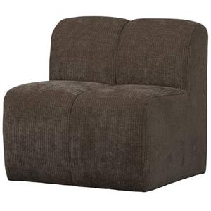 Woood Mojo Eetbankje 84cm Met Rugleuning - Ribstof - Bruin - 88x84x73