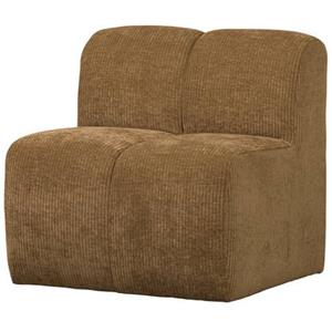 Woood Mojo Eetbankje 84cm Met Rugleuning - Ribstof - Honing Geel