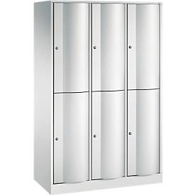 C und P C+P Garderobekast Resisto, 3 vakken, 6 vakken, B 1148 x D 540 x H 1950 mm, lichtgrijs