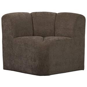 Woood Mojo Eetbankje Hoek Met Rugleuning - Ribstof - Bruin - 88x86x86
