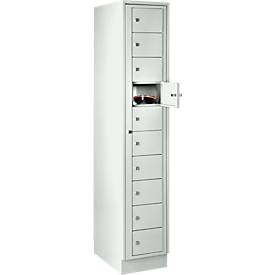 Verdeelkast, met centrale deur, compartimentbreedte aan de binnenzijde 350 mm, breedte 350 mm, 10 vakken, lichtgrijs