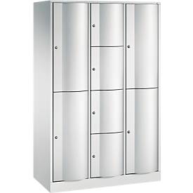 C und P C+P combikast Resisto, 3 vakken, 8 vakken, B 1148 x D 540 x H 1950 mm, lichtgrijs