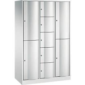 C und P C+P combikast Resisto, 3 vakken, 9 vakken, B 1148 x D 540 x H 1950 mm, lichtgrijs