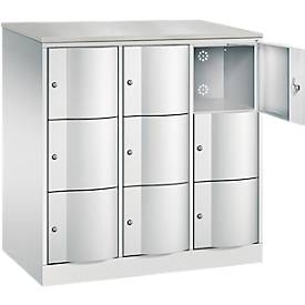 C und P C+P Resisto lockerkast, 3 vakken, 9 vakken, B 1148 x D 640 x H 1255 mm, lichtgrijs