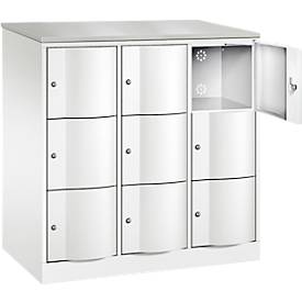 C und P C+P Resisto lockerkast, 3 vakken, 9 vakken, B 1148 x D 640 x H 1255 mm, verkeerswit