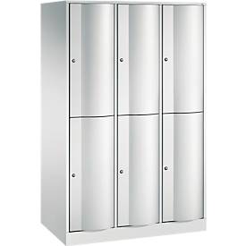 C und P C+P Garderobekast Resisto, 3 vakken, 6 vakken, B 1148 x D 640 x H 1950 mm, lichtgrijs