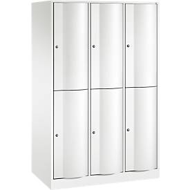 C und P C+P Garderobekast Resisto, 3 vakken, 6 vakken, B 1148 x D 640 x H 1950 mm, verkeerswit