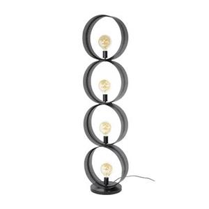 Giga Meubel  Vloerlamp Zwart Metaal - 40x30x162cm - 4-Lichts - Ring