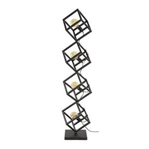 Giga Meubel  Vloerlamp Metaal Zwart - 35x35x150cm - Kubus