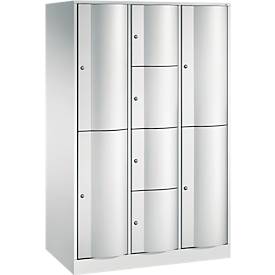 C und P C+P Resisto combikast, 3 vakken, 8 vakken, B 1148 x D 640 x H 1950 mm, lichtgrijs