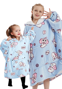Badrock Fleece deken met mouwen & capuchon - kind - olifanten