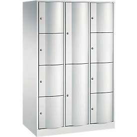 C und P C+P combikast Resisto, 3 vakken, 10 vakken, B 1148 x D 640 x H 1950 mm, lichtgrijs