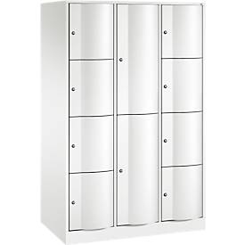 C und P C+P combikast Resisto, 3 vakken, 10 vakken, B 1148 x D 640 x H 1950 mm, verkeerswit