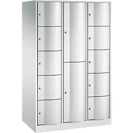 C und P C+P Resisto combikast, 3 vakken, 12 vakken, B 1148 x D 640 x H 1950 mm, lichtgrijs