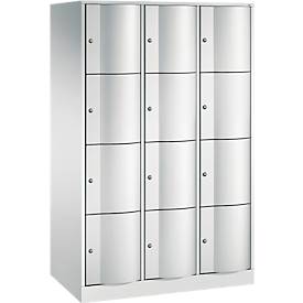 C und P C+P Resisto lockerkast, 3 vakken, 12 vakken, B 1148 x D 640 x H 1950 mm, lichtgrijs