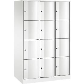 C und P C+P Resisto lockerkast, 3 vakken, 12 vakken, B 1148 x D 640 x H 1950 mm, verkeerswit
