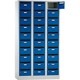 Postverdeelkast, met inwerpgleuf, 3 compartimenten, veiligheidscilinderslot, gentiaanblauw