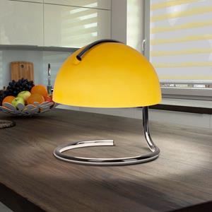 Naeve Leuchten Näve Burano tafellamp, geel, hoogte 25 cm, glas/metaal, E27