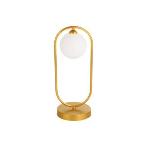 Viokef Tafellamp Fancy met glazen kap, goud