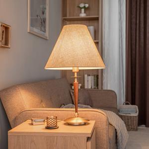 Avonni Tafellamp HML-9009-1EB met stoffen kap