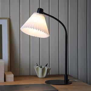 Markslöjd Mira tafellamp, zwart/wit, ijzer/stof, hoogte 59 cm