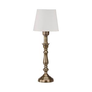 PR Home tafellamp Therese Mia, 43 cm, wit/messing, linnen