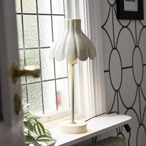 PR Home Wera tafellamp, crème/groen, hoogte 47 cm, metaal