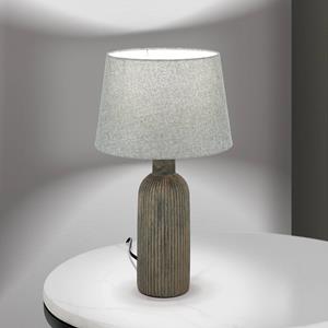 Orion Orchid tafellamp, bruin/grijs, hoogte 53,5 cm, keramiek/linnen