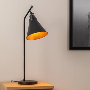 Opviq Sivani MR-608 tafellamp, zwart/goud, metaal, hoogte 50 cm