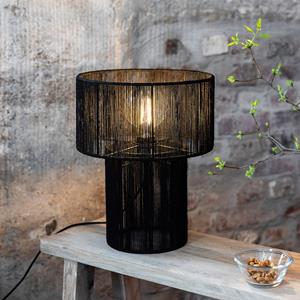 Markslöjd Soga tafellamp, zwart, jute, hoogte 40 cm