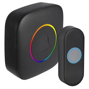 Praxis Exin Gong - Batterij - Beldrukker - Rgb Licht - Zwart