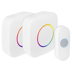 Praxis Exin Gong Set Set - Beldrukker - Op Batterij - 2x - Rgb Licht - Wit