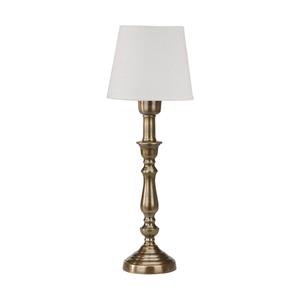 PR Home tafellamp Therese Mia, 51 cm, wit/messing, linnen