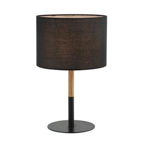 Zambelis Textiel-tafellamp 20214 metaal/hout licht zwart