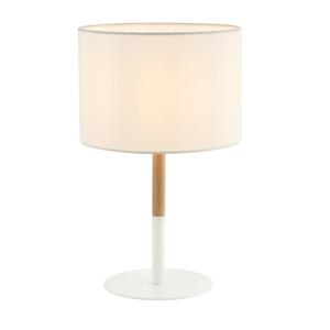 Zambelis Textiel-tafellamp 20215 metaal/hout licht wit