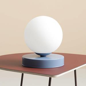 ALDEX Tafellamp Joel met ronde glazen kap, blauw/wit