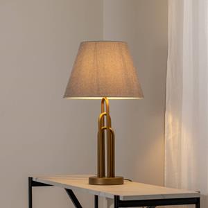 Avonni Lazar tafellamp, grijs/goud antiek, hoogte 65 cm textiel/metaal