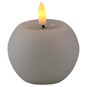Magic Flame LED kaars/bolkaars - rond - wit - D8 x H7,5 cm -