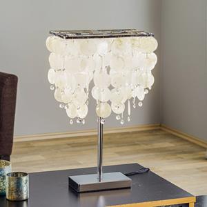 ONLI Makani tafellamp, chroom, met schelpdecor