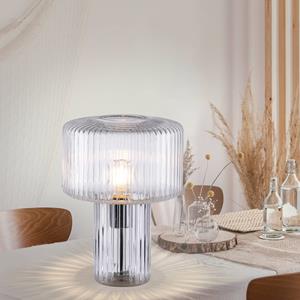 PAUL NEUHAUS Fungus tafellamp, transparant, glas, 34 cm