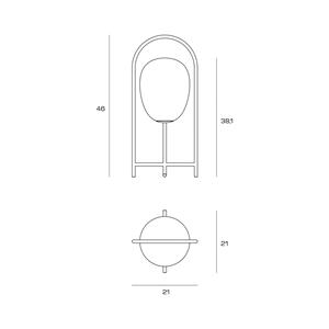 Miloox by Sforzin Tafellamp Drop, melkglazen kap, frame zwart