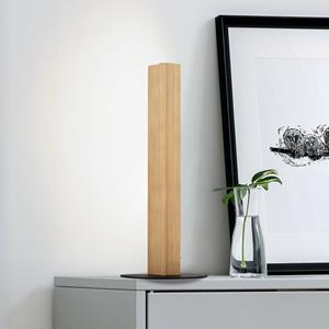 TK Lighting LED houten tafellamp Teo, beuken, 42 cm, touchdimmer