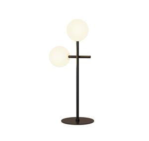 Mantra Iluminación Kelder tafellamp, 2-lamps, ijzer, zwart, glas, wit