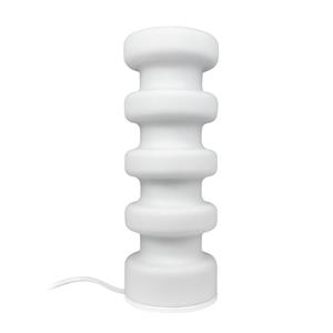 Dyberg Larsen Luna tafellamp, wit, hoogte 33 cm, glas