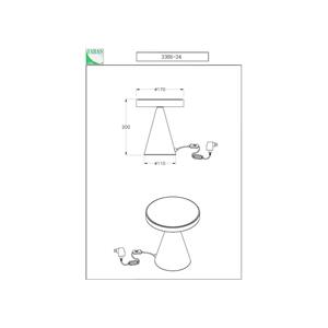 Fabas Luce LED tafellamp Neutra, hoogte 20 cm, nikkel, touchdimmer